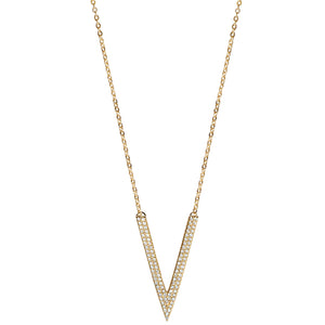 gold chain deep CZ pave necklace