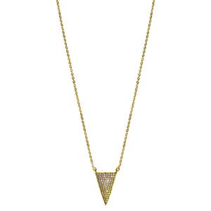 gold  CZ pave‘ triangle necklace