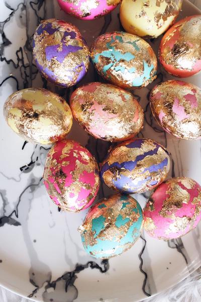 DIY Gold Chipped Easter Eggs