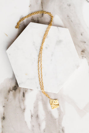 Find the perfect necklace you're looking for from Charme Silkiner! This beautiful 22K Gold Chain Necklace with Greek Sleeping Beauty Pendant is perfection. Great for layering or wearing alone the Paxton Necklace is the perfect piece of unique jewelry that everyone should own. 