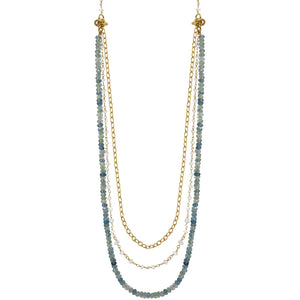  gold layered chain apatite rainbow moonstone necklace