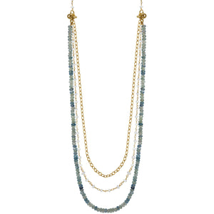  gold layered chain apatite rainbow moonstone necklace
