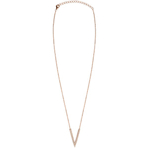 rose gold chain deep CZ pave necklace