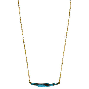 gold turquoise pave’ CZ necklace