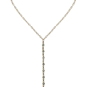 cubic zirconia and chain drop, long, delicate, gold, CZ, 15" with 2" extender, sparkling