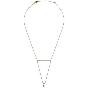 triangle cubic zirconia accents, 14k filled chain, 15" with 2" extender, delicate, gold         