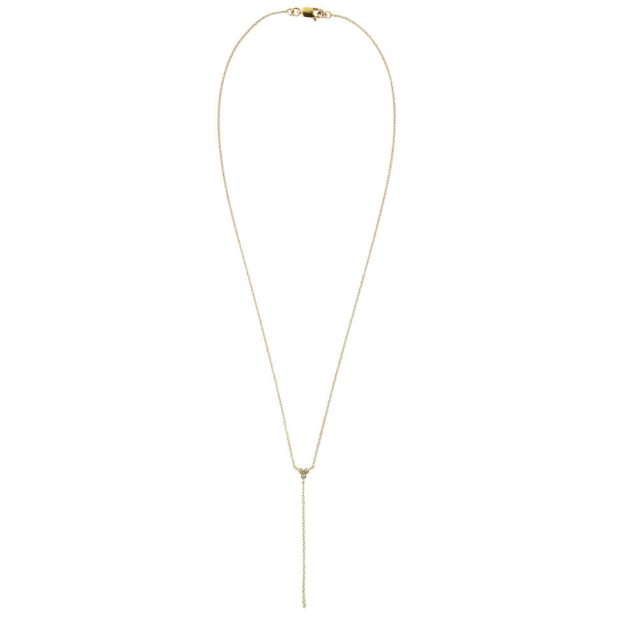 CZ pave' triangle necklace with chain drop, 14k gold filled chain, delicate 