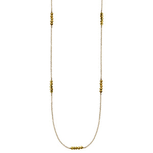 long gold chain faceted gold pyrite necklace