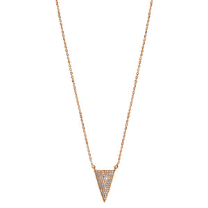 rose gold CZ pave‘ triangle necklace