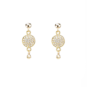 gold CZ pave' studs earrings